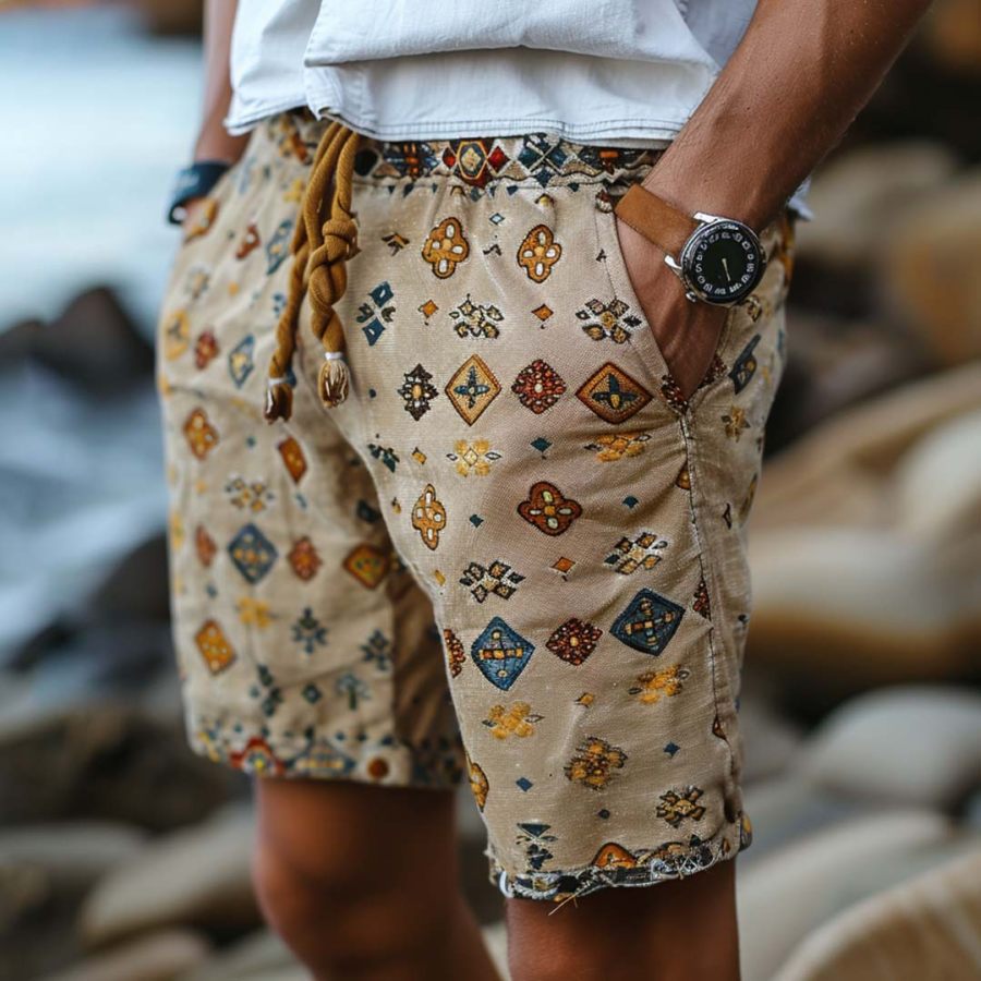 

Men's Vintage Ethnic Aztec Print Surf Shorts Beach Vacation Daily Hawaii Casual Walkshort