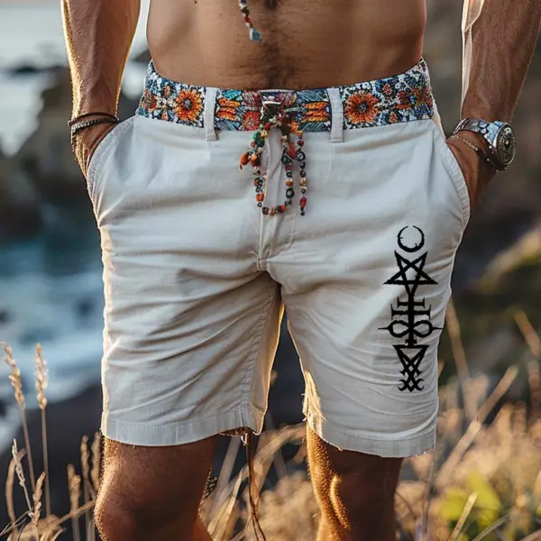 Men's Vintage Ethnic Aztec Star Print Surf Shorts Beach Vacation Daily Hawaii Casual Walkshort - Wayrates.com 