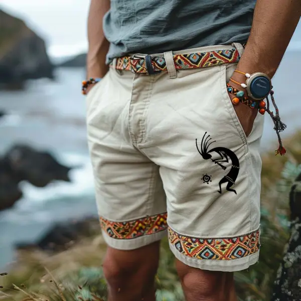 Men's Vintage Ethnic Aztec Tribal Print Surf Shorts Beach Vacation Daily Hawaii Casual Walkshort - Wayrates.com 