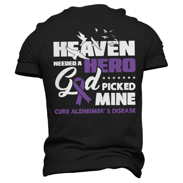 Men's Alzheimer Print Daily Short Sleeve Crew Neck T-Shirt Only $18.99 - Rabclub.com 