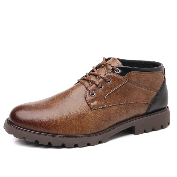 Men's Retro British Lace-up Short Boots Low-top Shoes Work Boots Martin Boots - Menzfolk.com 