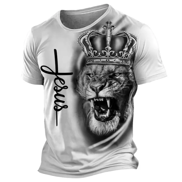 Jesus Lion Cross Printed T-shirt Only $19.99 - Rabclub.com 