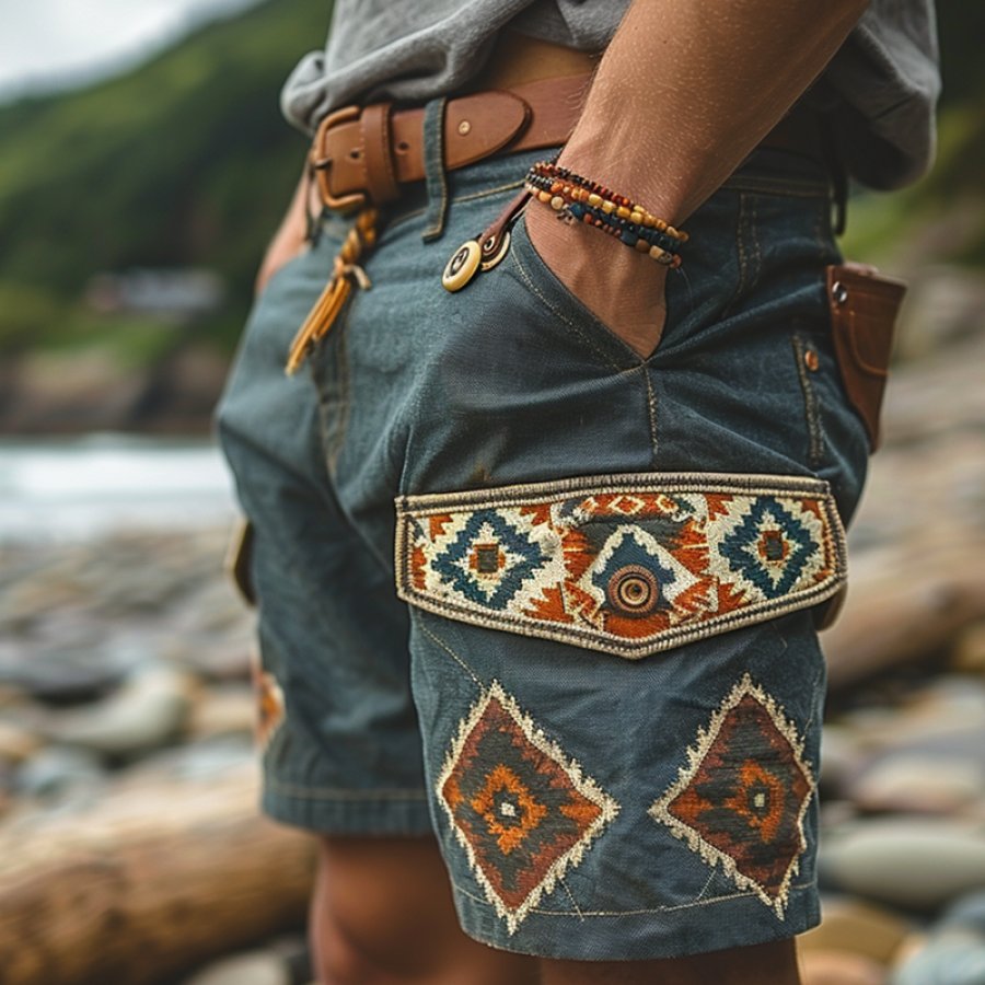 

Men's Vintage Ethnic Aztec Print Surf Beach Vacation Daily Casual Shorts
