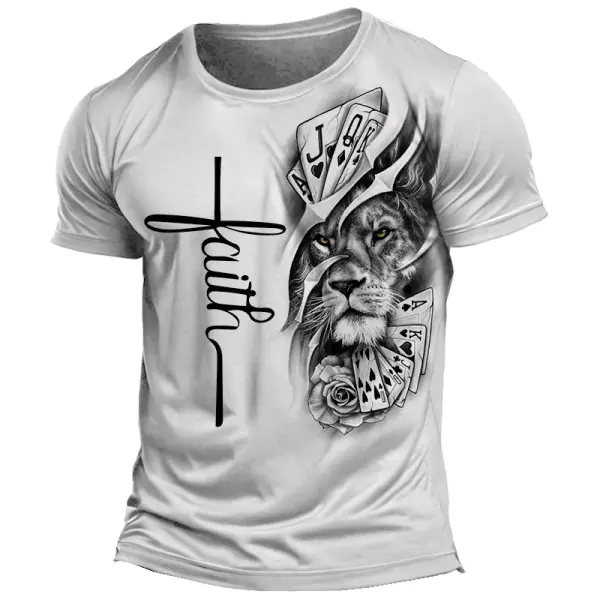 Jesus Lion Cross Printed T-shirt Only $19.99 - Cotosen.com 