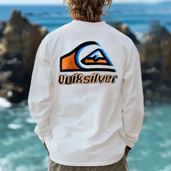 Men's Vintage Surf Long Sleeve Casual T-shirt - Elementnice.com 