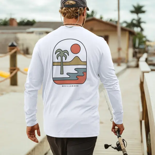 Men's Vintage Surf Long Sleeve Casual T-shirt - Wayrates.com 