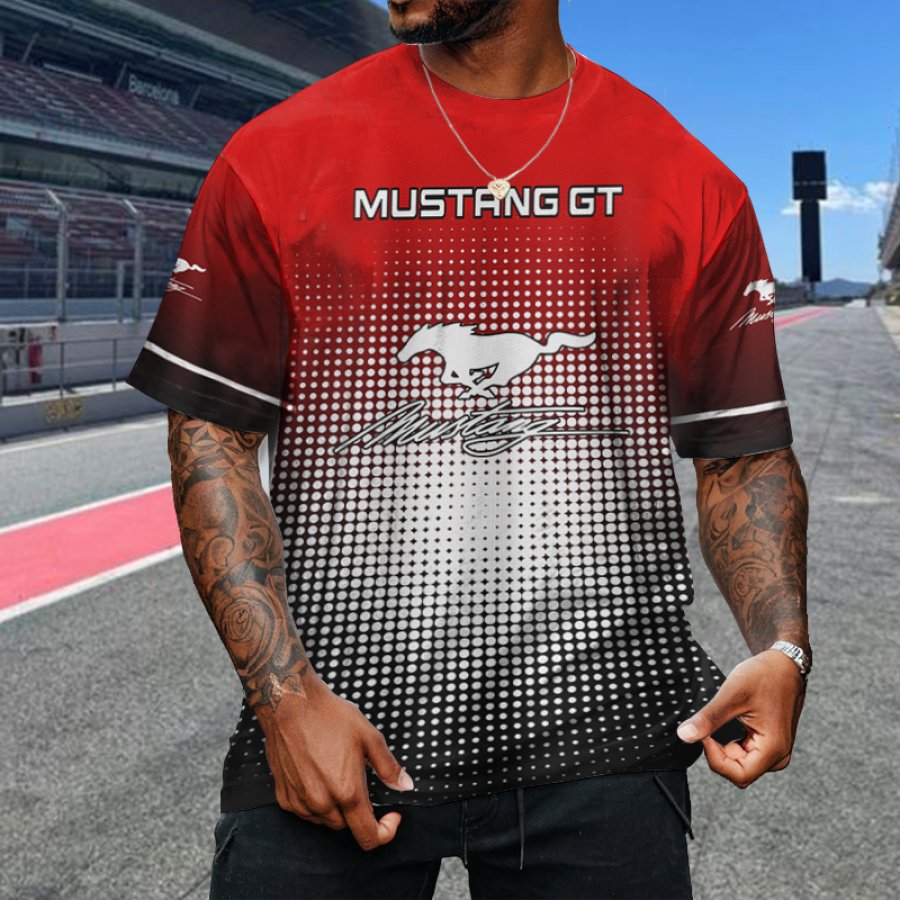 

2024 Racing Speed Gradient Print Oversize T-shirt