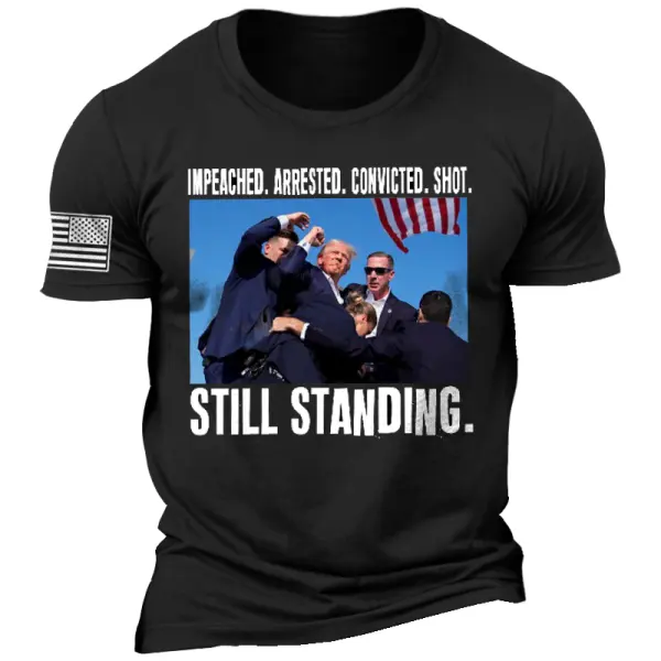 Men's Vintage Fight Never Give Up Printed T-shirt - Cotosen.com