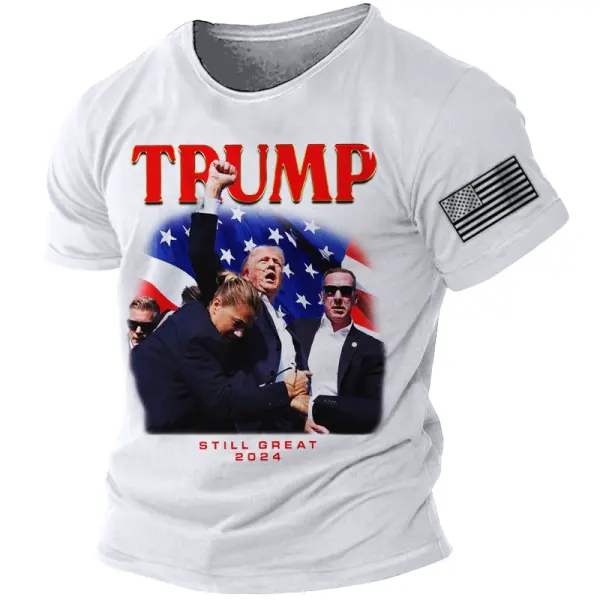 Men's Vintage Fight Never Give Up Printed T-shirt - Cotosen.com