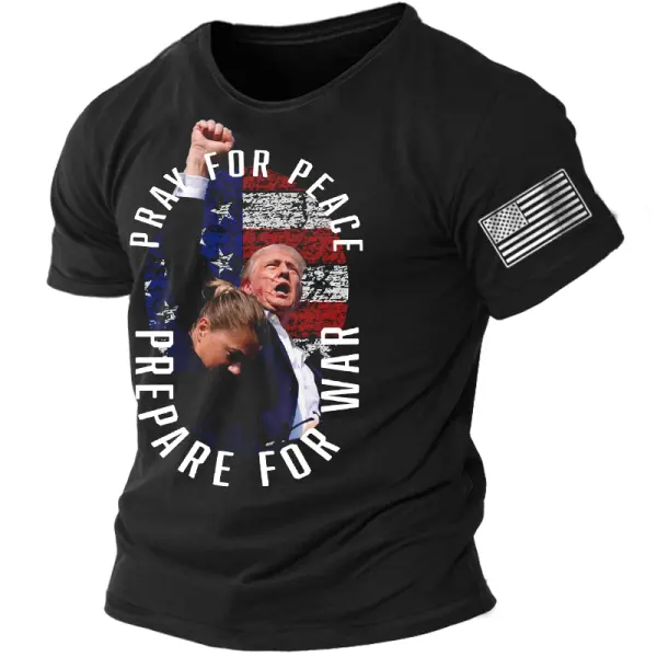 Men's Vintage Fight Never Give Up Printed T-shirt - Cotosen.com