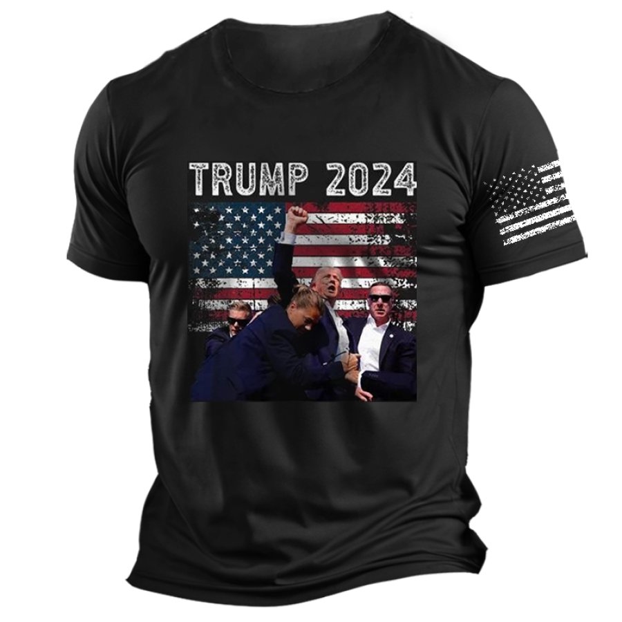 

Men's Vintage Fight Never Give Up Printed T-shirt