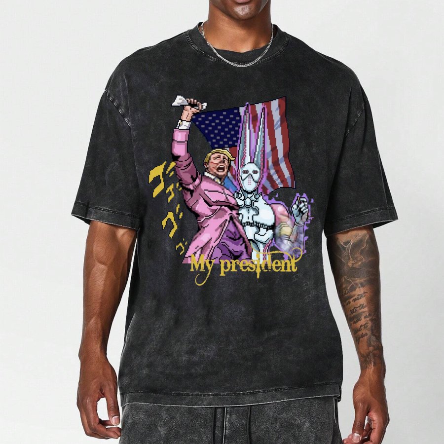 

Men's My President Print Summer Daily Loose Short Sleeve T-shirt