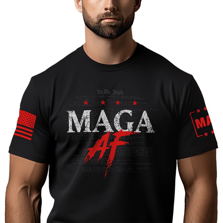 

Men's MAGA Print Daily Short Sleeve Crew Neck T-shirt