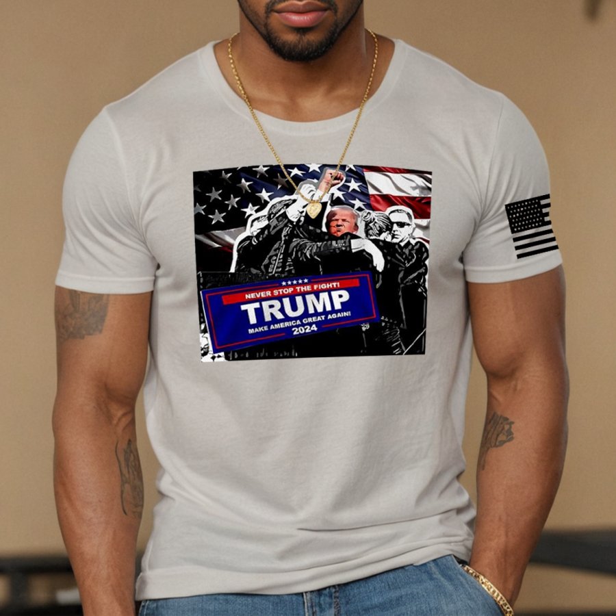 

Men's My President 2024 Print Daily Short Sleeve Crew Neck T-shirt