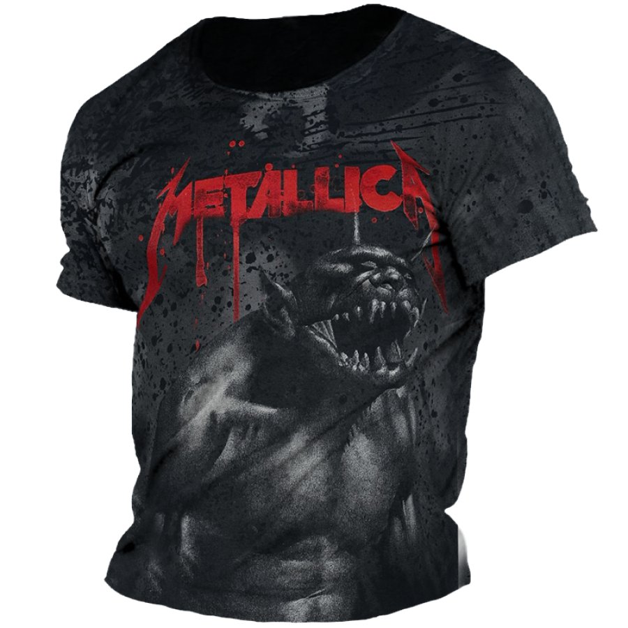 

Men's Rock Band Tour Vintage Printed T-shirt