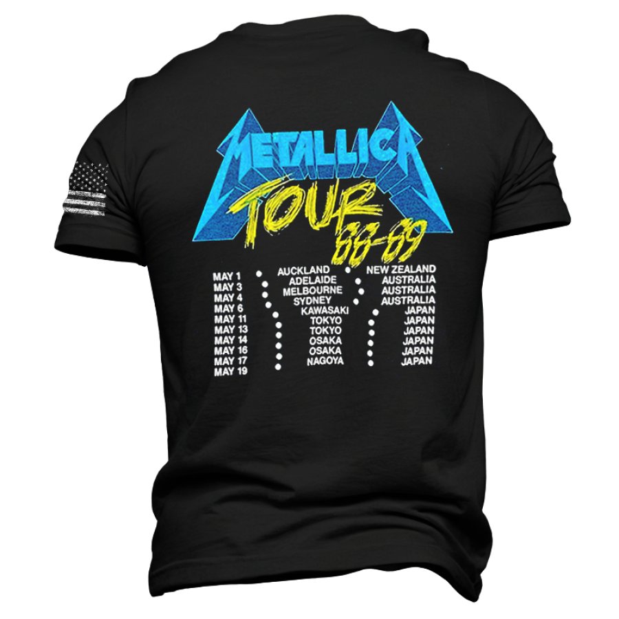 

Men's Rock Band Tour Vintage Printed T-shirt