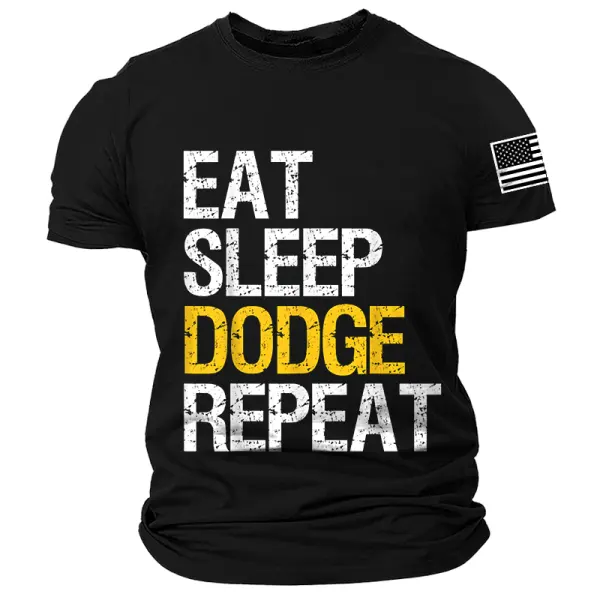 Vintage Eating Sleeping Repetitive Dodge Flag T-shirt - Wayrates.com 