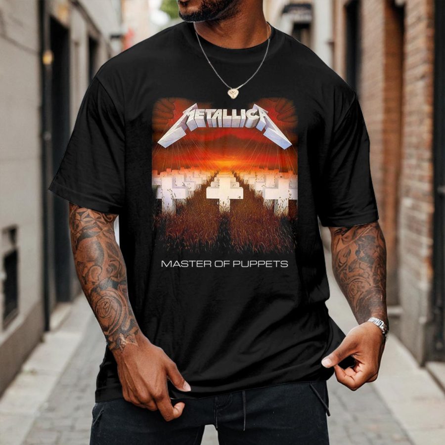 

Men's Vintage Rock Band Loose Short Sleeve Oversized T-Shirt