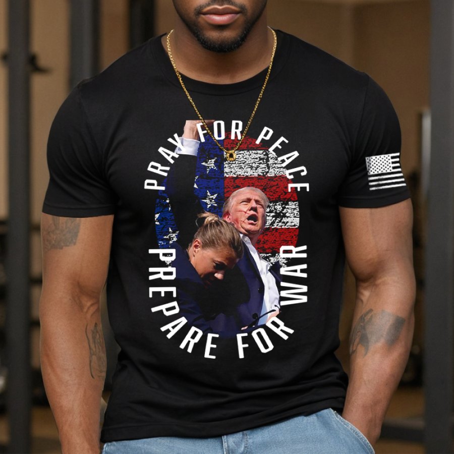 

Men's Vintage Fight Never Give Up Printed T-shirt