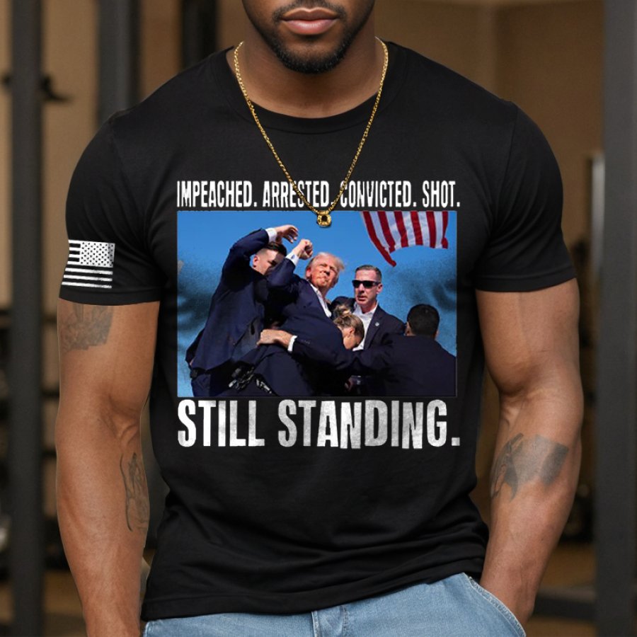 

Men's Vintage Fight Never Give Up Printed T-shirt