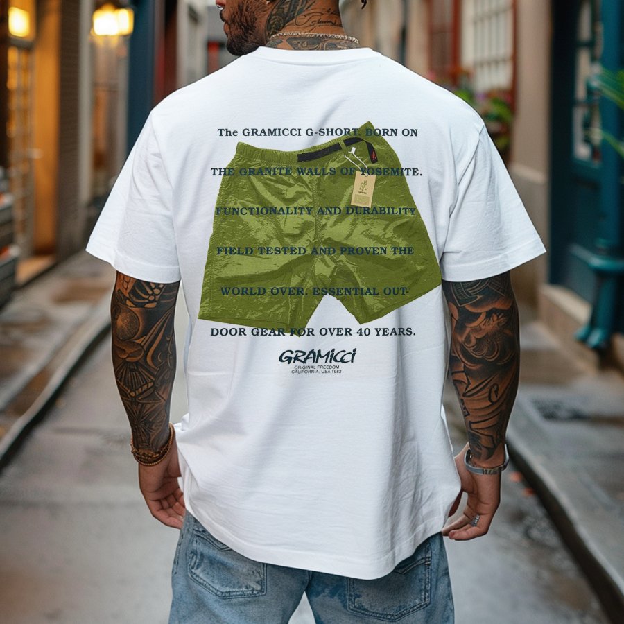 

Men's Surf Print Summer Daily Loose Short Sleeve T-shirt