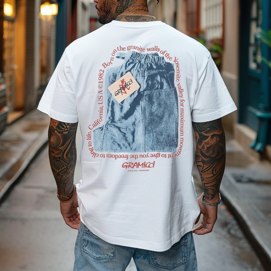 

Men's Surf Print Summer Daily Loose Short Sleeve T-shirt