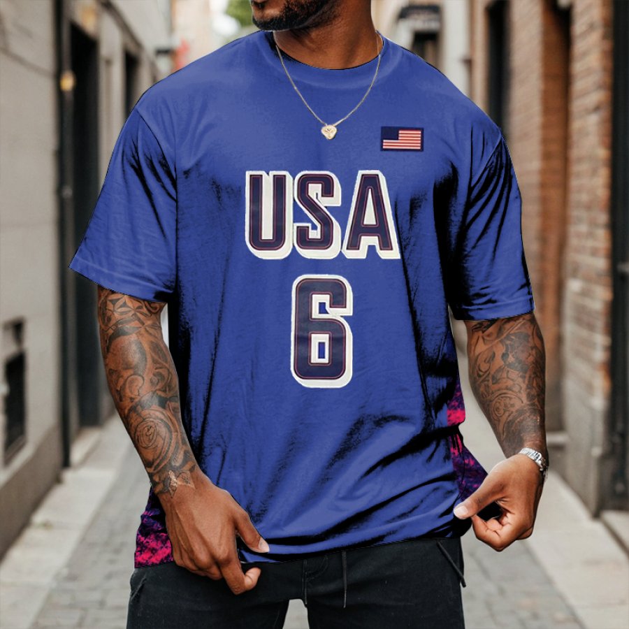 

2024 America Men's Basketball Casual Jersey T-shirt