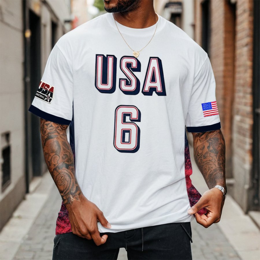 

2024 America Men's Basketball Casual Jersey T-shirt