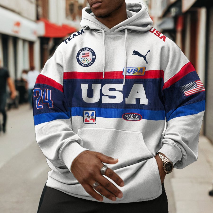 

Men's Paris 2024 Team USA Print Oversized Hoodie