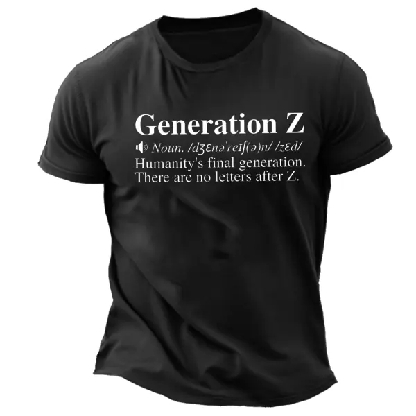 Men's Vintage GEN Z Print Daily Short Sleeve Crew Neck T-Shirt Only $18.99 - Cotosen.com 