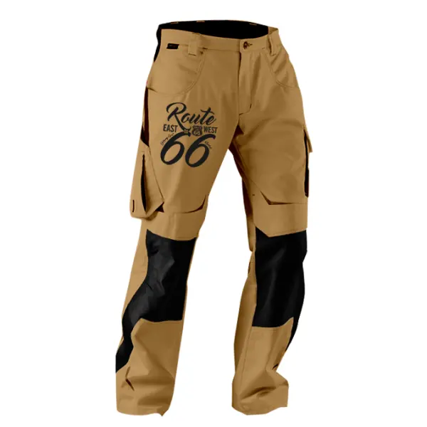 Men's Route 66 Outdoor Cycling Splicing Printed Pants Only $49.99 - Elementnice.com 