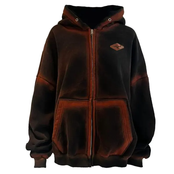 Men's Cardigan Hoodie Gradient Color Vintage Long Sleeve Daily Tops Only $42.99 - Cotosen.com 