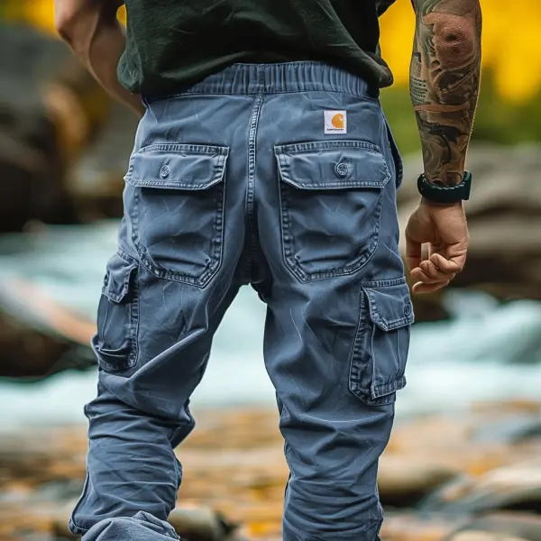 Men's Vintage Outdoor Multi-pocket Cargo Pants Trousers - Dozenlive.com 