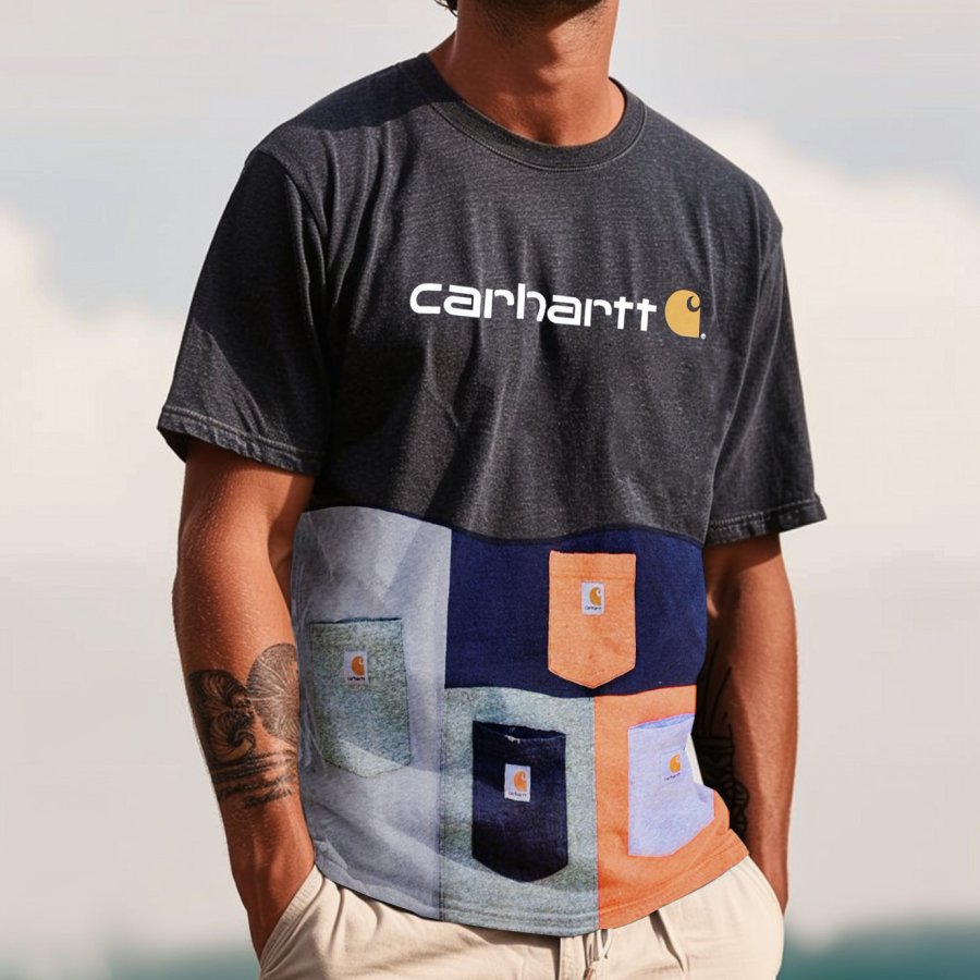 

Men's Surf Print Summer Daily Loose Short Sleeve T-shirt