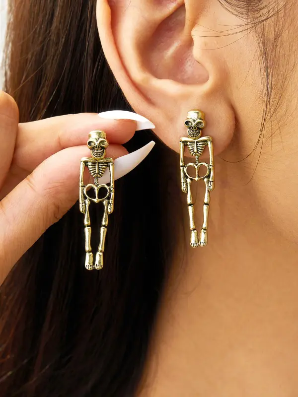Halloween Dark Style Ghost Skull Skeleton Earrings - Pragmaace.com 
