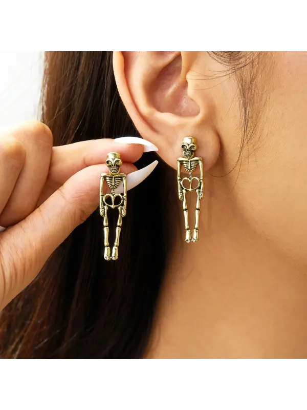 Halloween Dark Style Ghost Skull Skeleton Earrings - Localziv.com 