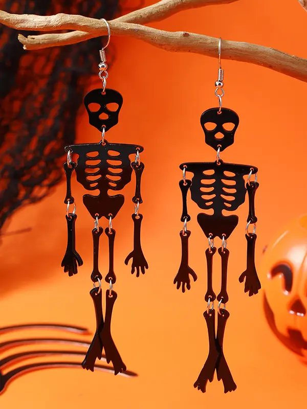 Halloween Hollow Ghost Skeleton Skull Earrings - Pragmaace.com 