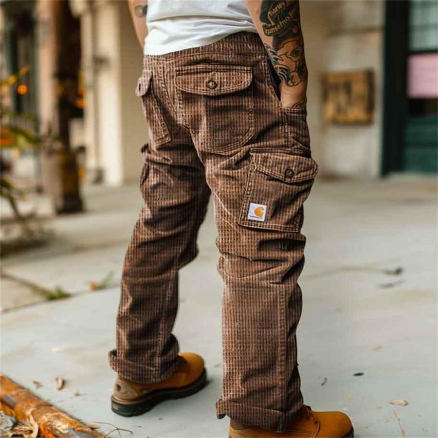 

Men's 'Carhartt' Vintage Waffle Knitted Outdoor Multi-pocket Cargo Pants Trousers