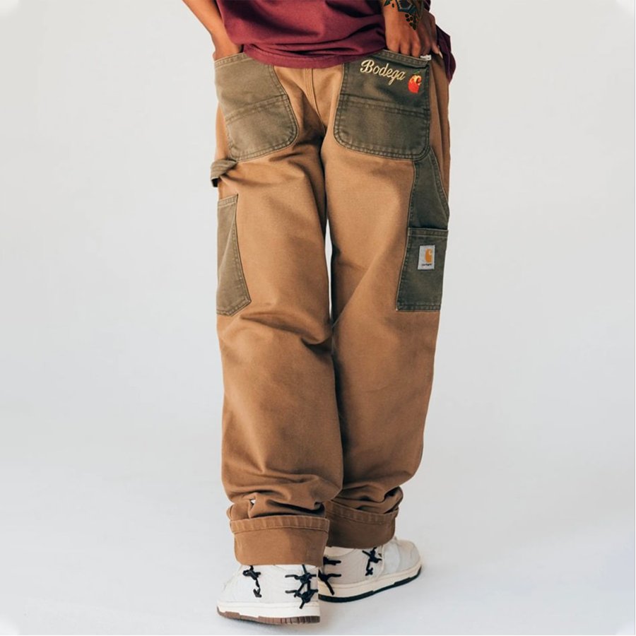 

Men's Vintage Patchwork Outdoor Multi-pocket Cargo Pants Trousers