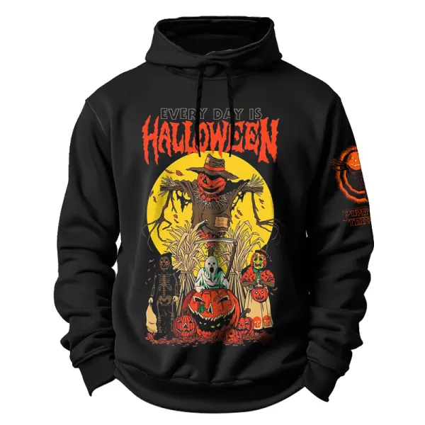 Halloween Pumpkin Print Hoodie - Rabclub.com 