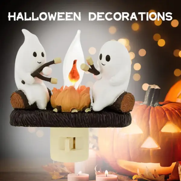 Halloween Ghost Campfire Flickering Nightlight - Rabclub.com 