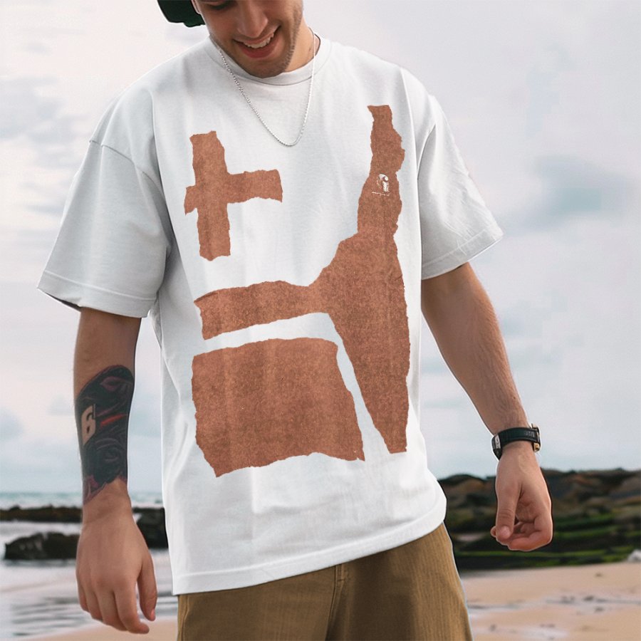 

Men's Surf Print Summer Daily Loose Short Sleeve T-shirt