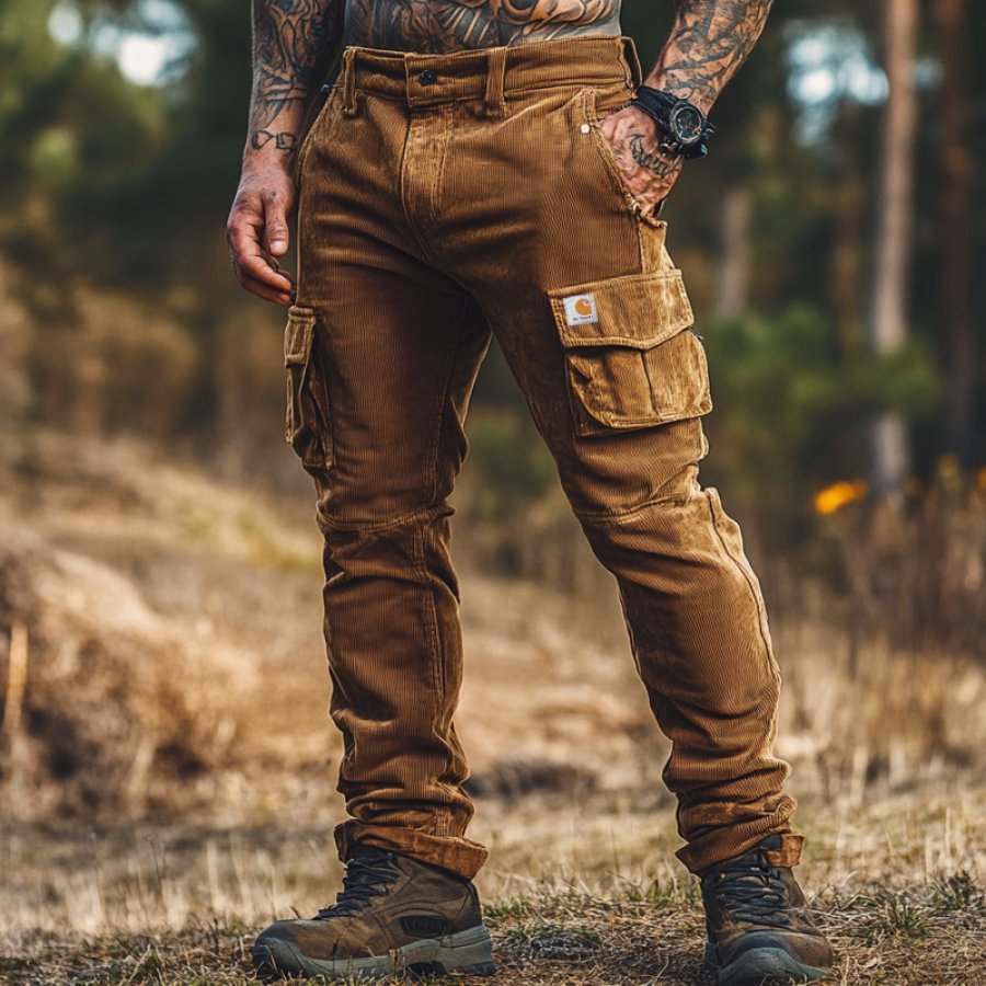 

Men's Multi-pocket Corduroy Everyday Outdoor Cargo Pants