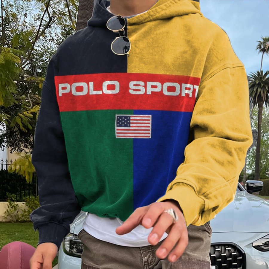 

Men's Vintage Polo Sports Hoodie