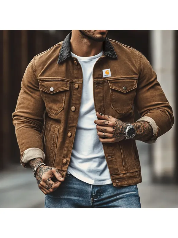 Men's Vintage Distressed Corduroy Jacket - Anrider.com 