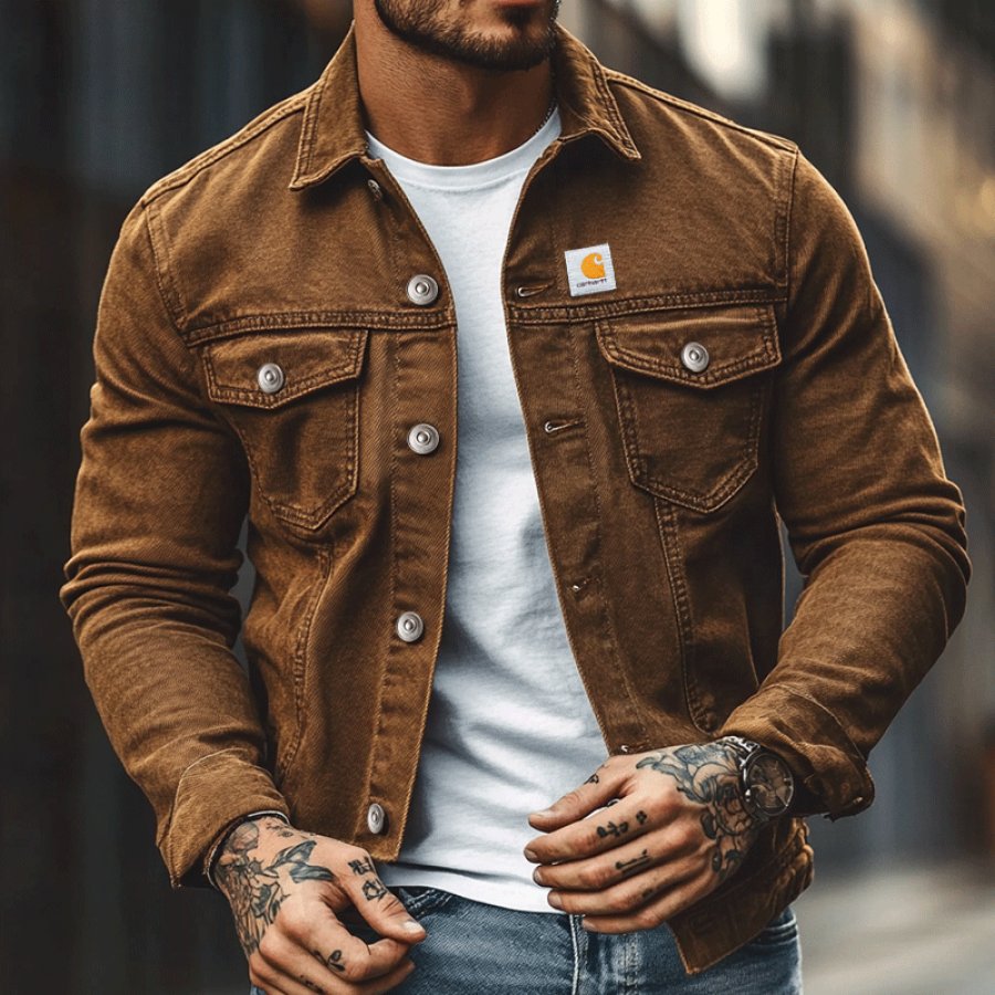 

Men's Vintage Distressed Denim Jacket