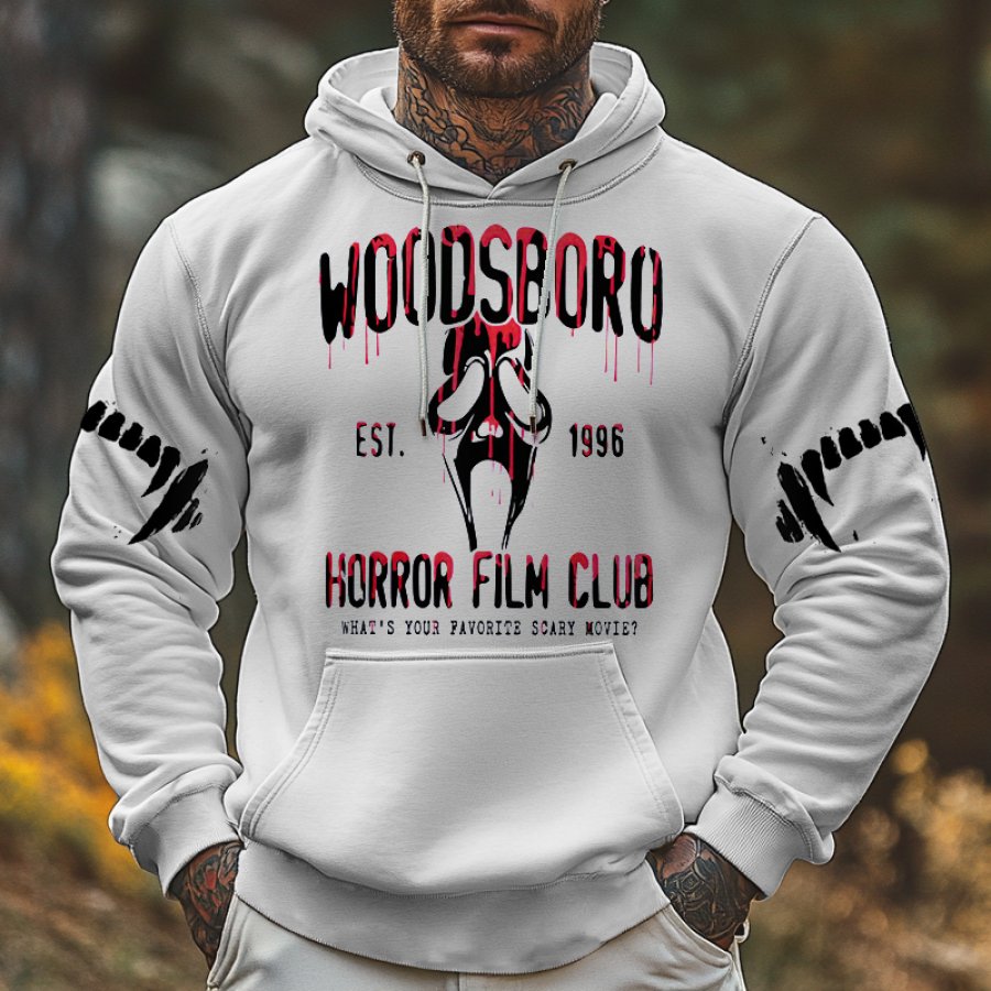 

Halloween Men's Skull Blood Horror Flim Club Hoodie