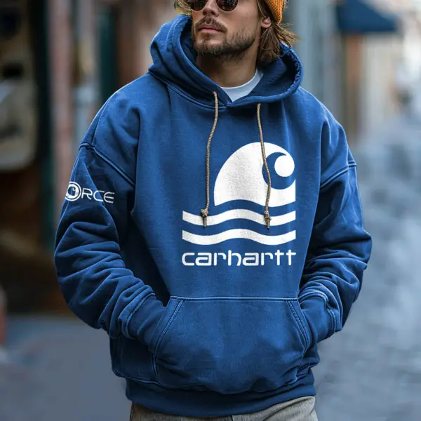 Men's Carhartt Pocket Long Sleeve Casual Loose Oversized Hoodie - Cotosen.com