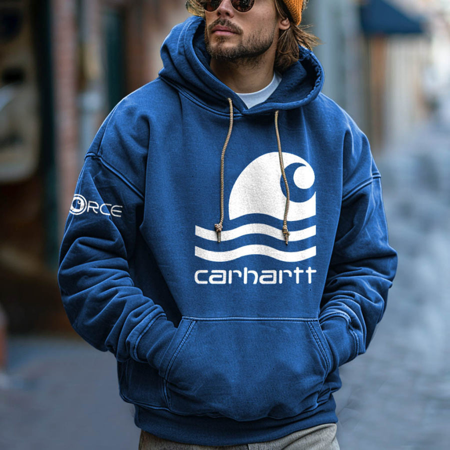 

Men's Vintage Pocket Long Sleeve Casual Loose Oversized Hoodie