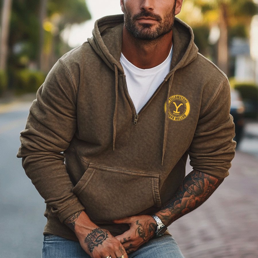 

Men's Yellowstone Vintage Wash Zipper Hoodies